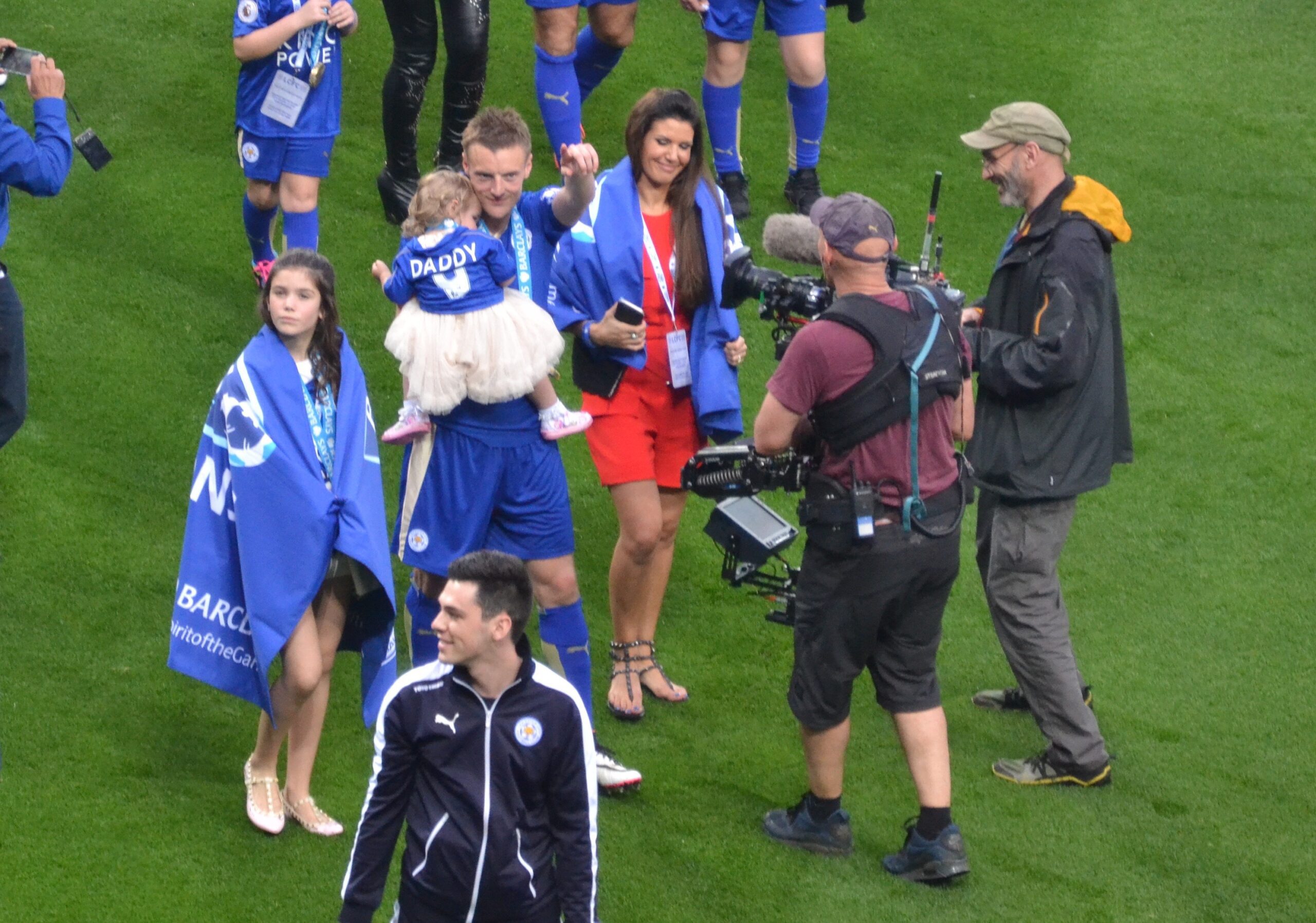 Jamie Vardy after a Leicester City victory at the King Power Stadium