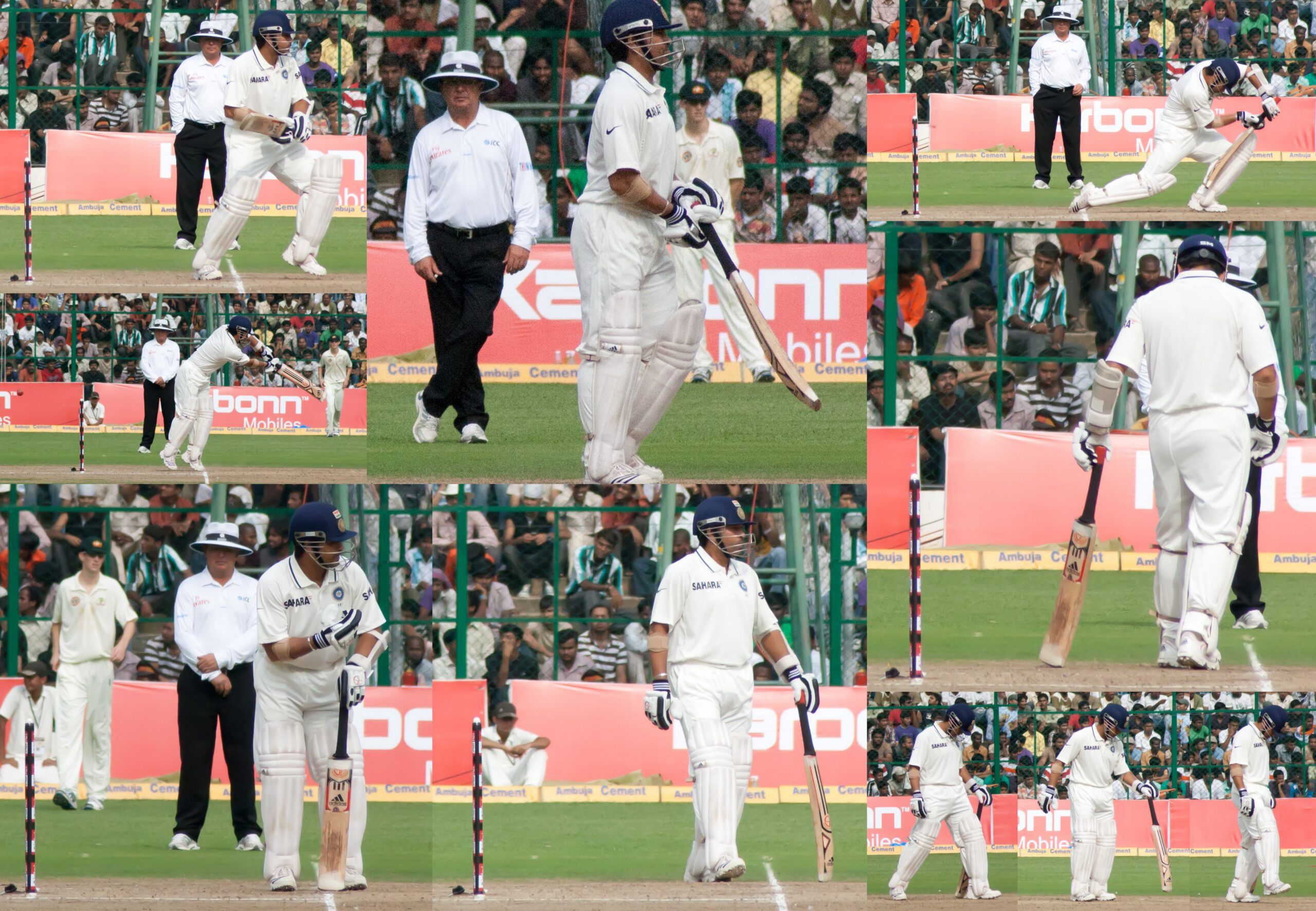 Sachin Tendulkar preparing to bat during an international match